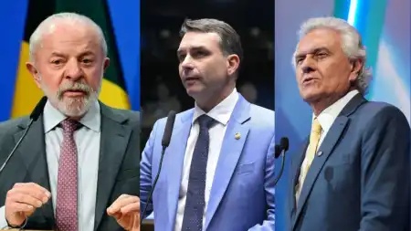 Lula registra empate técnico com Flávio Bolsonaro e Caiado no segundo turno, diz Gerp