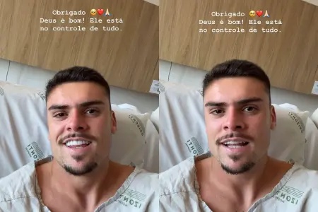 Gabriel Pec usa rede social para se comunicar do hospital após fratura na tíbia esquerda, e projeja retorno rápido aos gramados