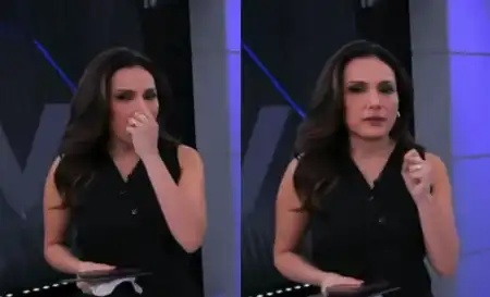 Veja o momento em que Márcia Dantas deixa o jornal aos prantos