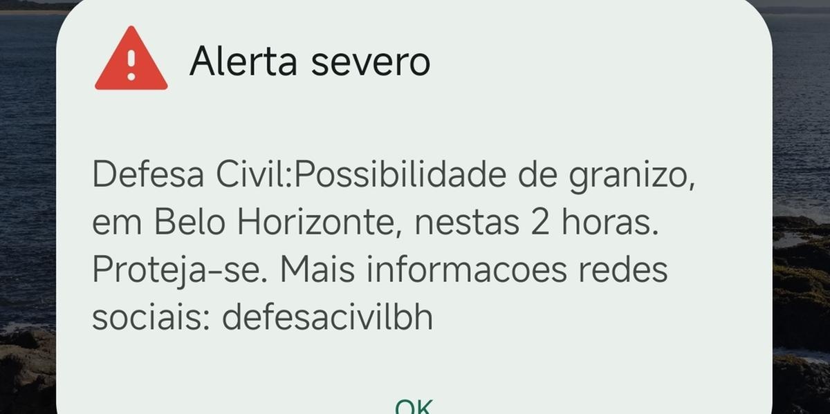 Belo Horizonte emite alerta de risco de granizo na tarde desta terça-feira