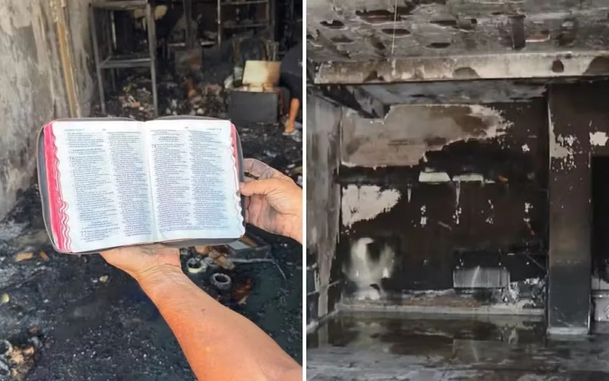 Bíblia permanece intacta após incêndio destruir loja de embalagens em Goiânia