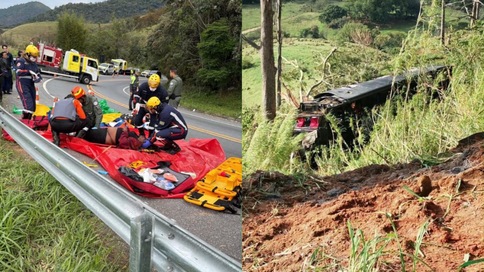 Ônibus de romeiros de Minas Gerais cai em ribanceira e deixa seis mortos em São Paulo; condutor é preso por homicídio culposo