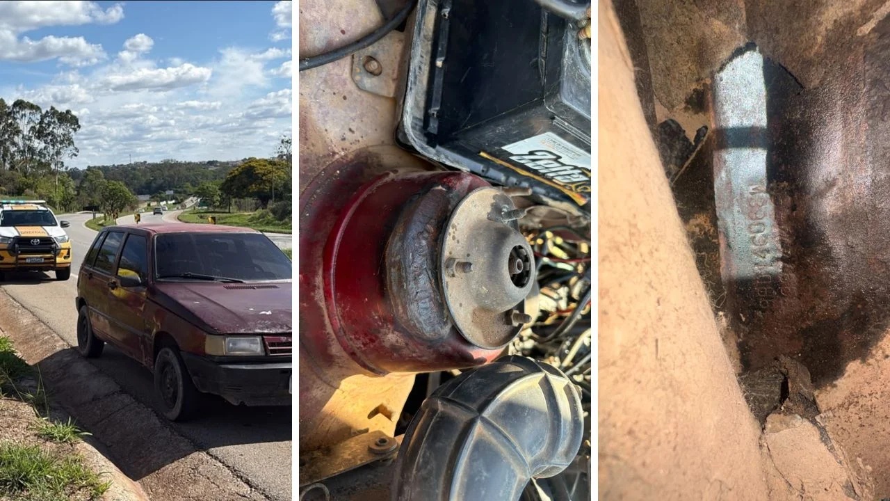 Polícia Militar Rodoviária apreende veículo adulterado durante abordagem na MG-050 em Carmo do Cajuru