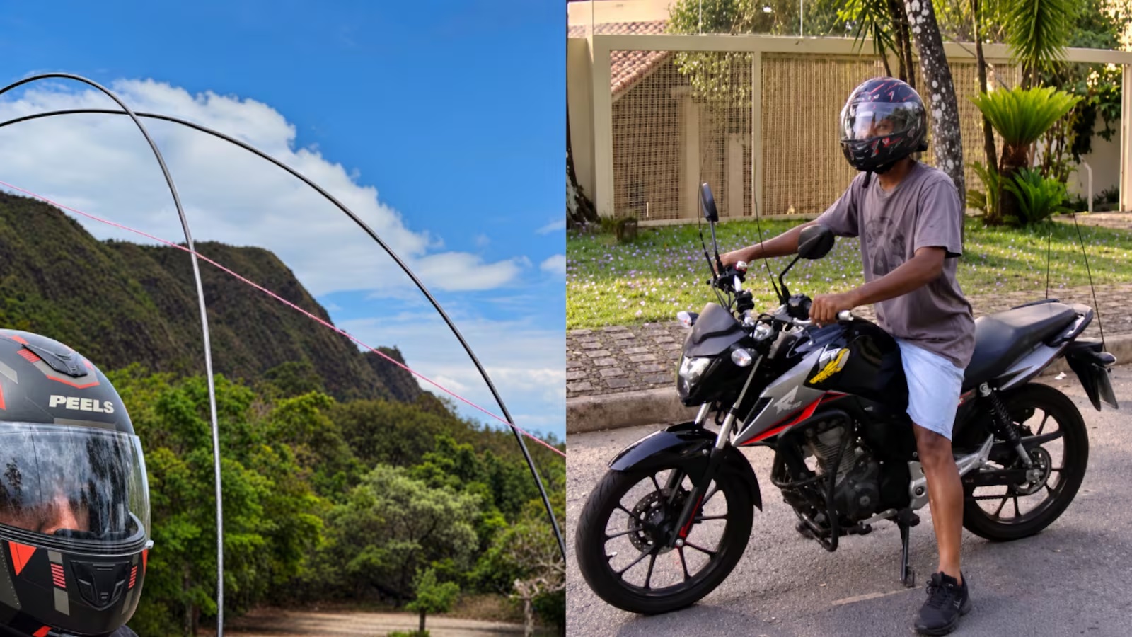 Pai e filho desenvolvem dispositivo de fibra de vidro para proteção de motociclistas contra linhas cortantes