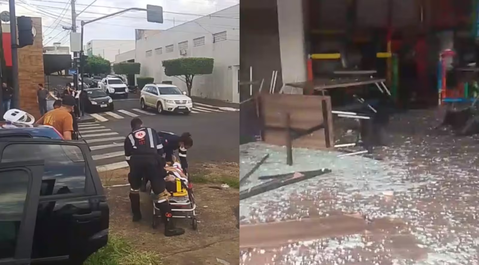 Carro invade bar em Minas Gerais, destrói fachada e atropela cliente; motorista foge do local