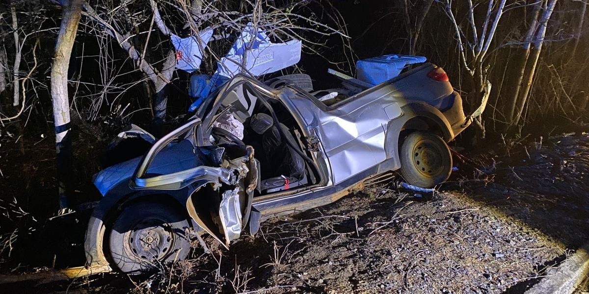 Homem de 42 anos morre após colisão de caminhonete em árvore na MG-401, no Norte de Minas