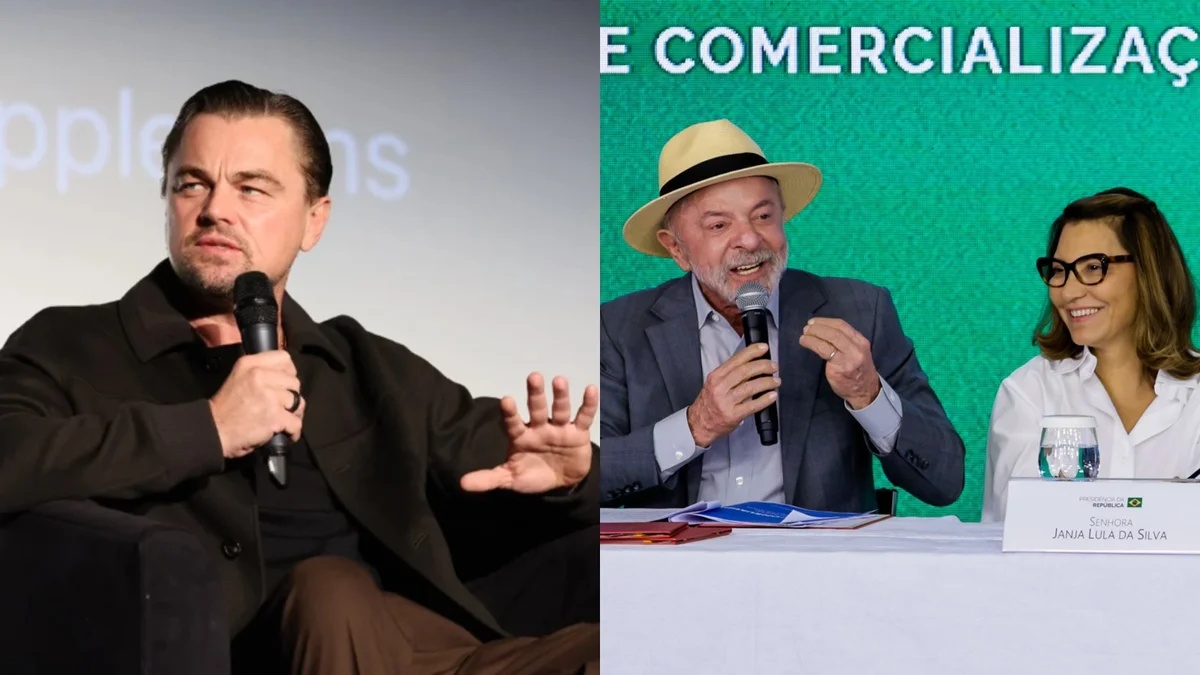 Lula e Janja recebem o ator Leonardo DiCaprio no Palácio do Planalto para reunião sobre conservação ambiental