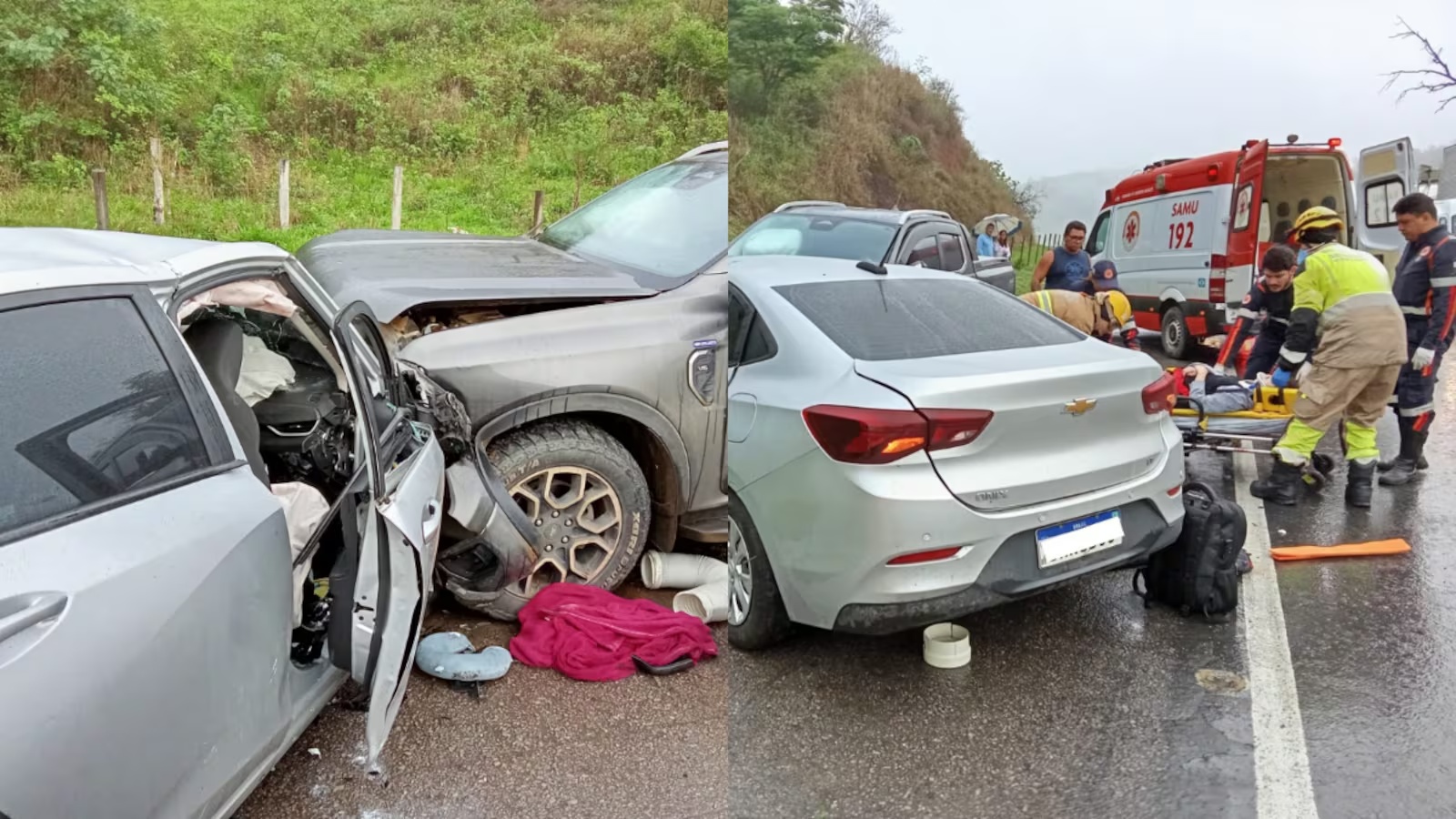 Colisão entre caminhonete e Onix deixa um morto e três feridos na BR-116, em Teófilo Otoni