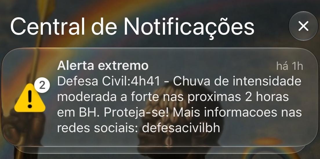 Defesa Civil de Belo Horizonte emite alertas de risco extremo de chuva e geológico até quarta-feira