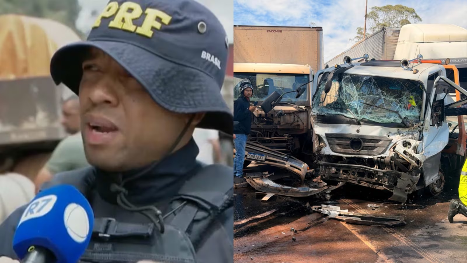 Polícia Rodoviária Federal irá periciar caminhão envolvido em engavetamento com mais de 20 veículos na BR-040, em Nova Lima
