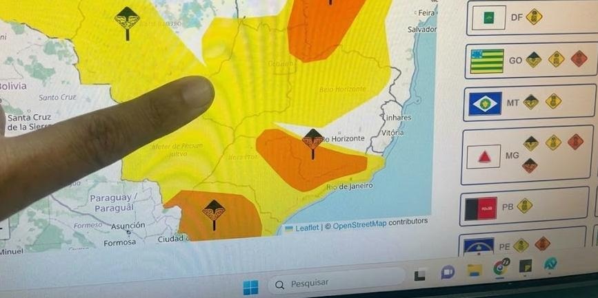 Minas Gerais mantém alerta para tempestades com granizo e baixa umidade do ar em diferentes regiões