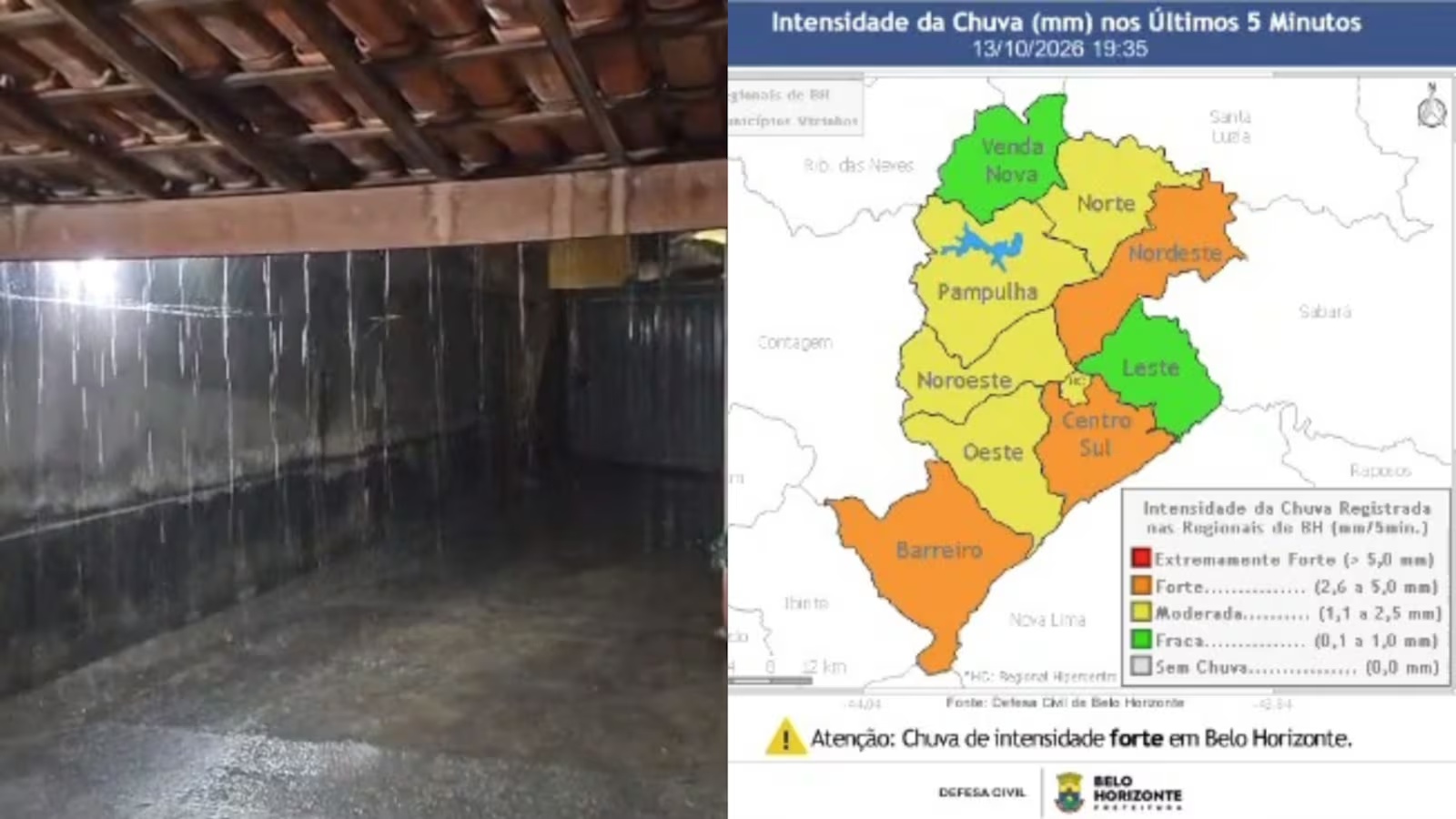 Temporal provoca quedas de árvores, interrupções no fornecimento de energia e danos na Grande Belo Horizonte