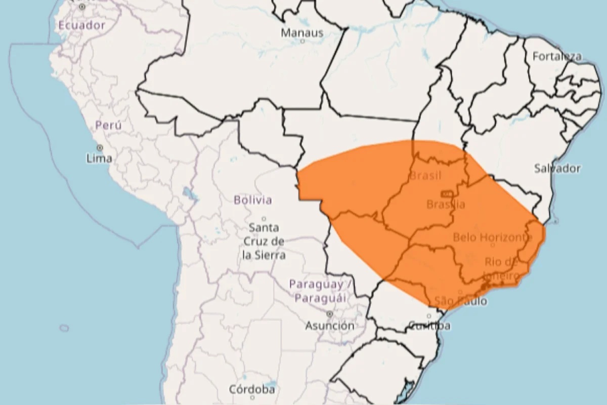 Inmet emite alerta laranja de tempestades para 13 estados e o Distrito Federal nesta quinta-feira
