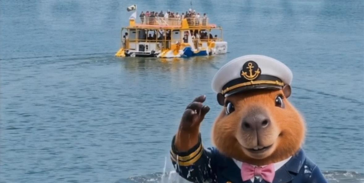Prefeitura de Belo Horizonte utiliza personagem de capivara para promover passeio de barco na Lagoa da Pampulha